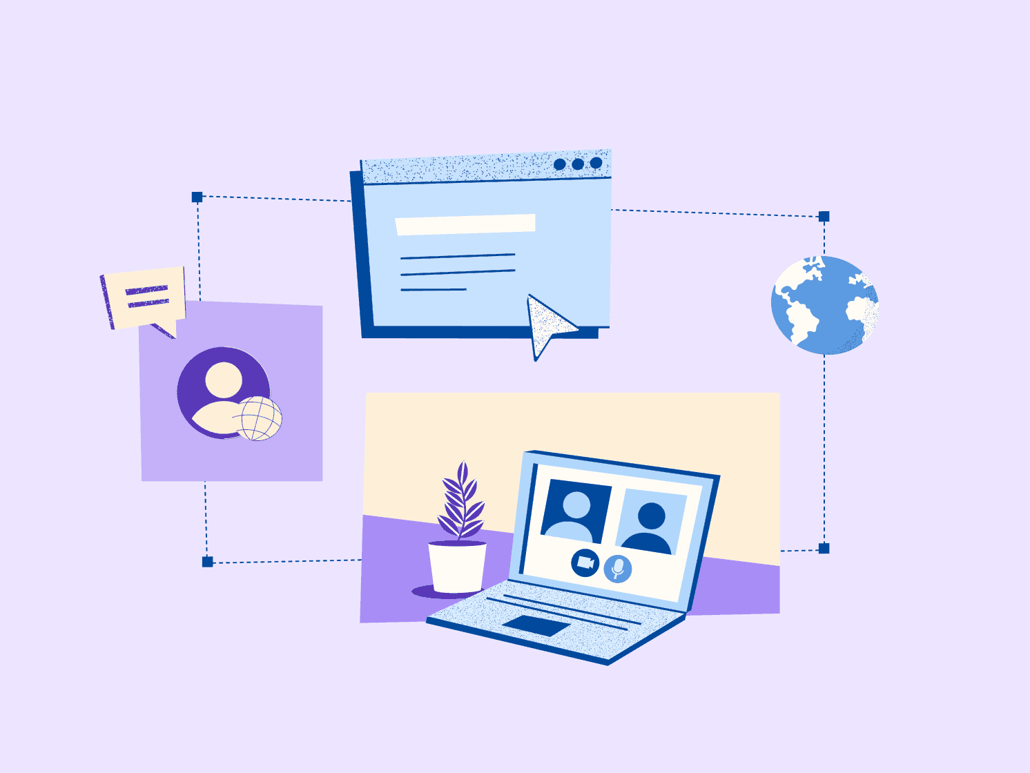 blog hero illustration globe workflows